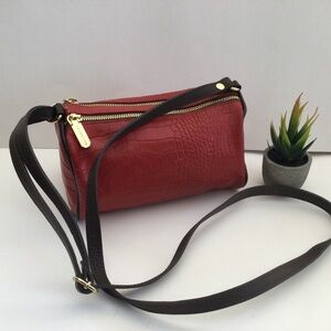 Valentina Genuine Leather Made In Italy Red Crossbody Handbag Beautiful